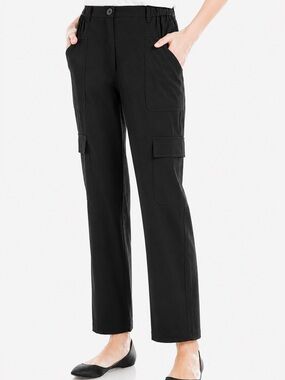 Max Studio Black Straight-Leg Cargo Pants